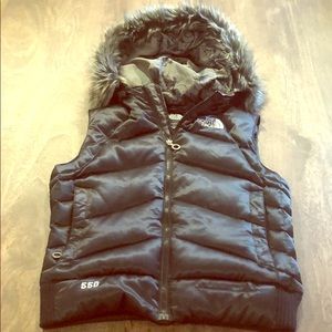 The North Face Black 550 Vest with Hood